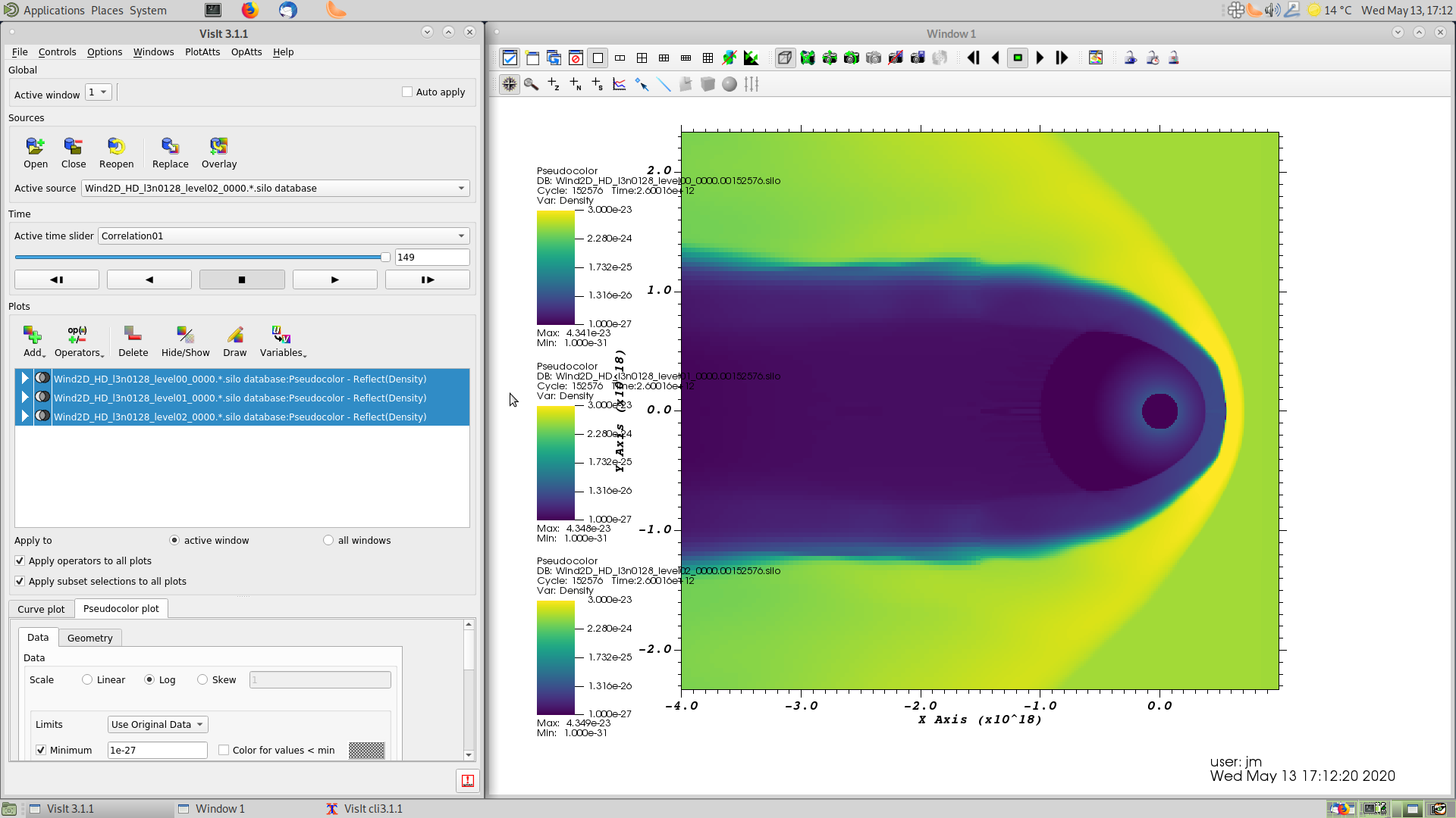 2D wind simulation (reflected)